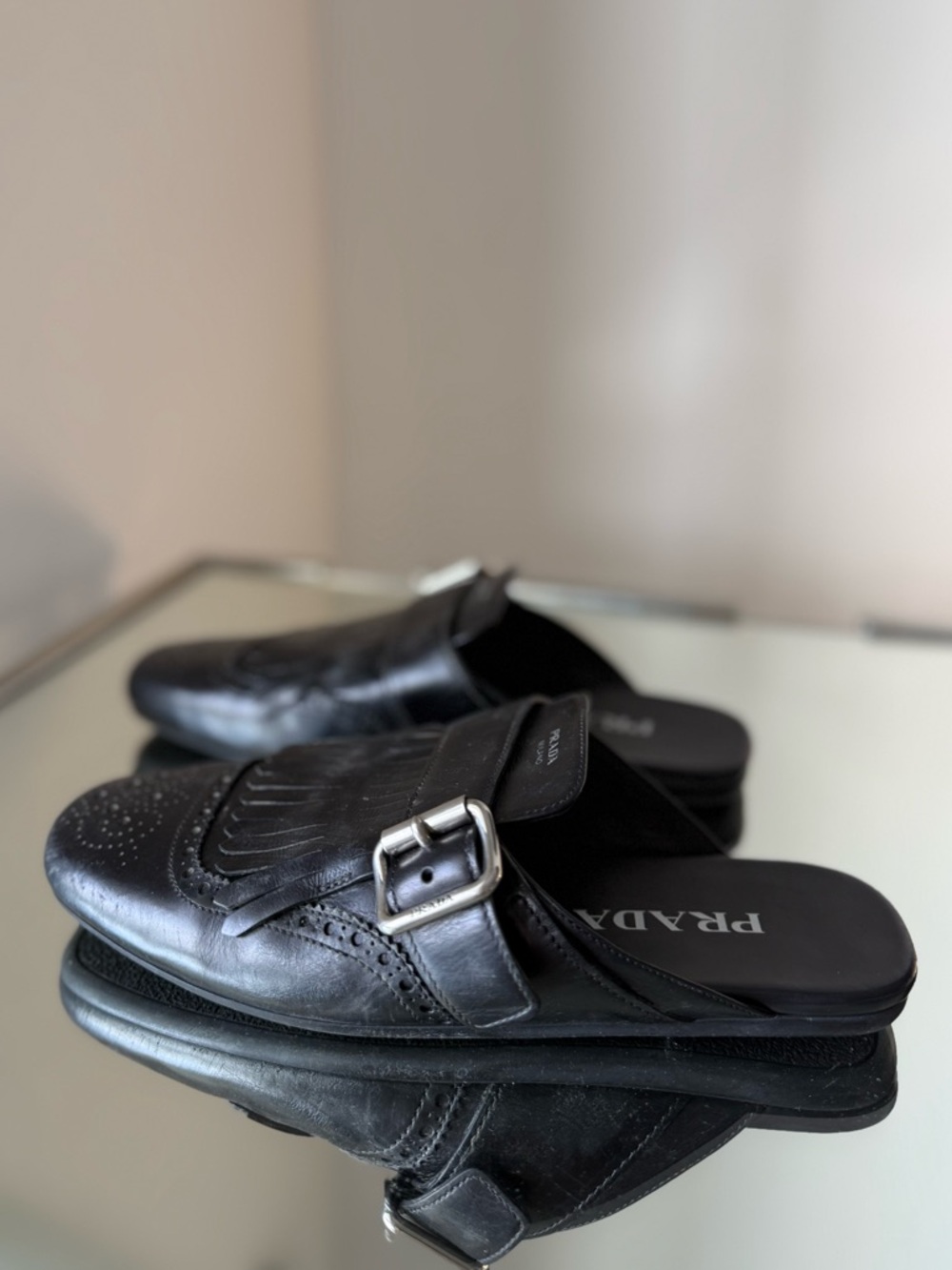 Prada Shuffle fringed leather mules $1,290 36.5 - Picture 6 of 13